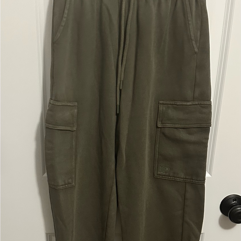 PINK Victoria's Secret Fleece Olive Green Cargo Pants